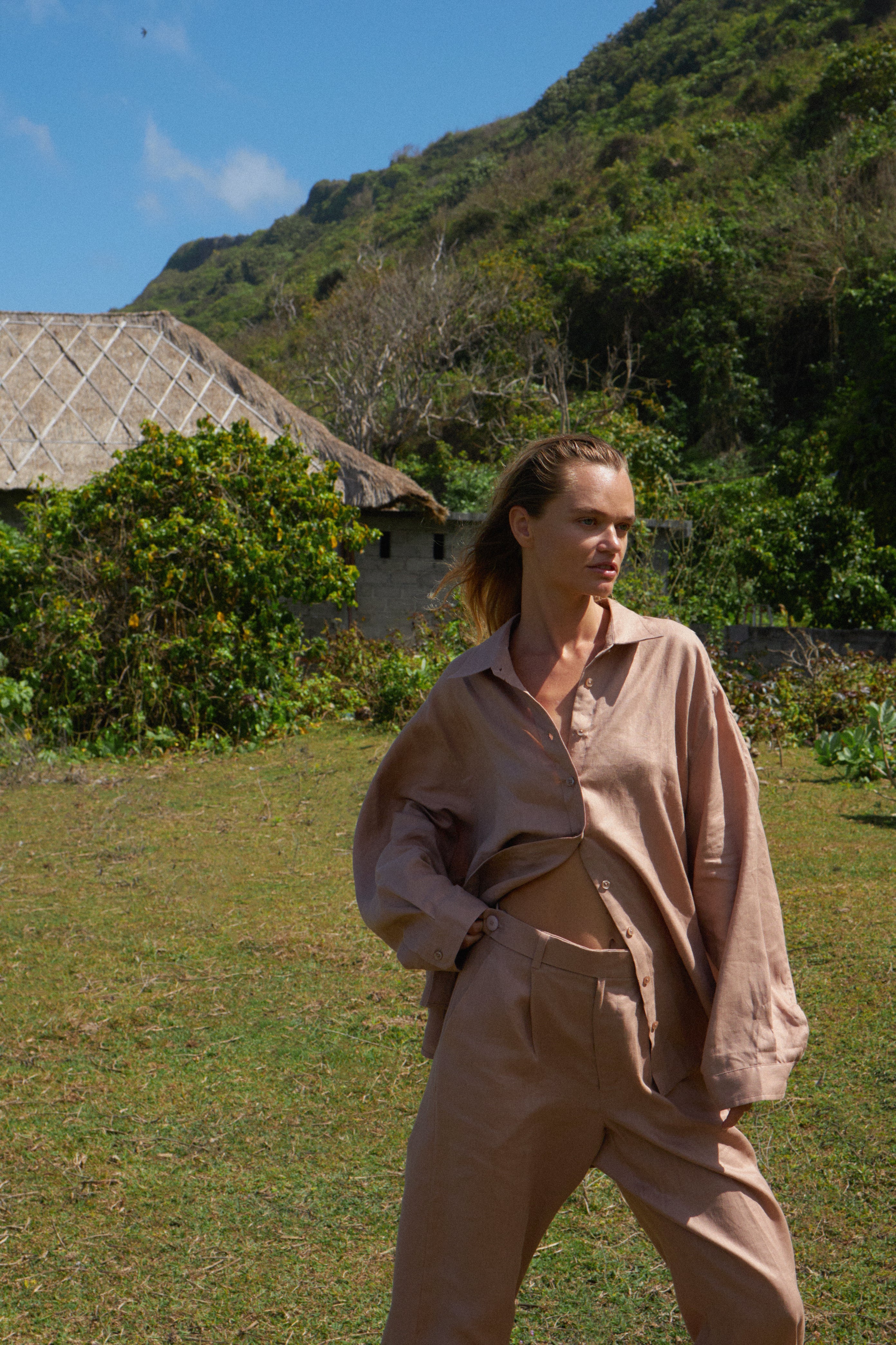 Serene Linen Set in Brown